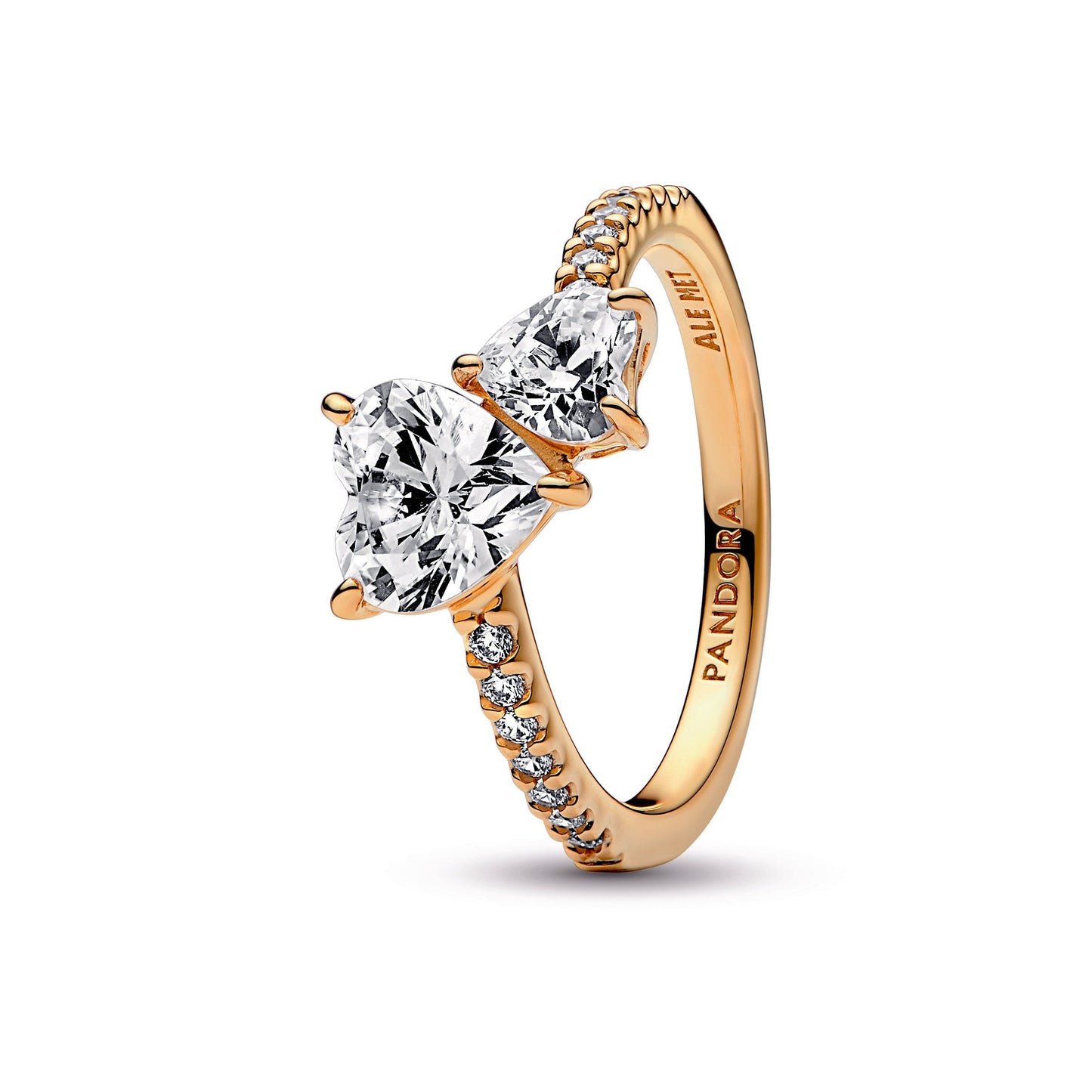 Double Heart Sparkling Ring Popular Style Premium Collection