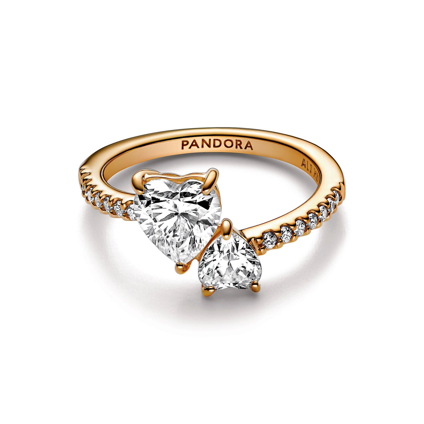 Double Heart Sparkling Ring Popular Style Premium Collection