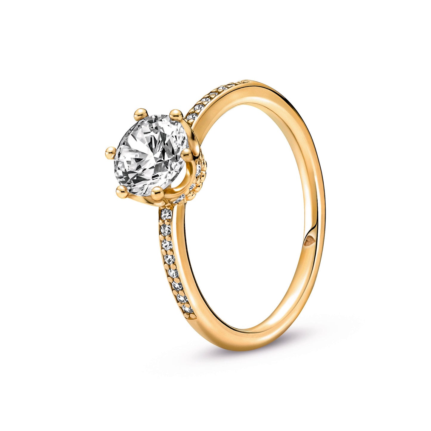 Clear Sparkling Crown Solitaire Ring Popular Style Premium Collection