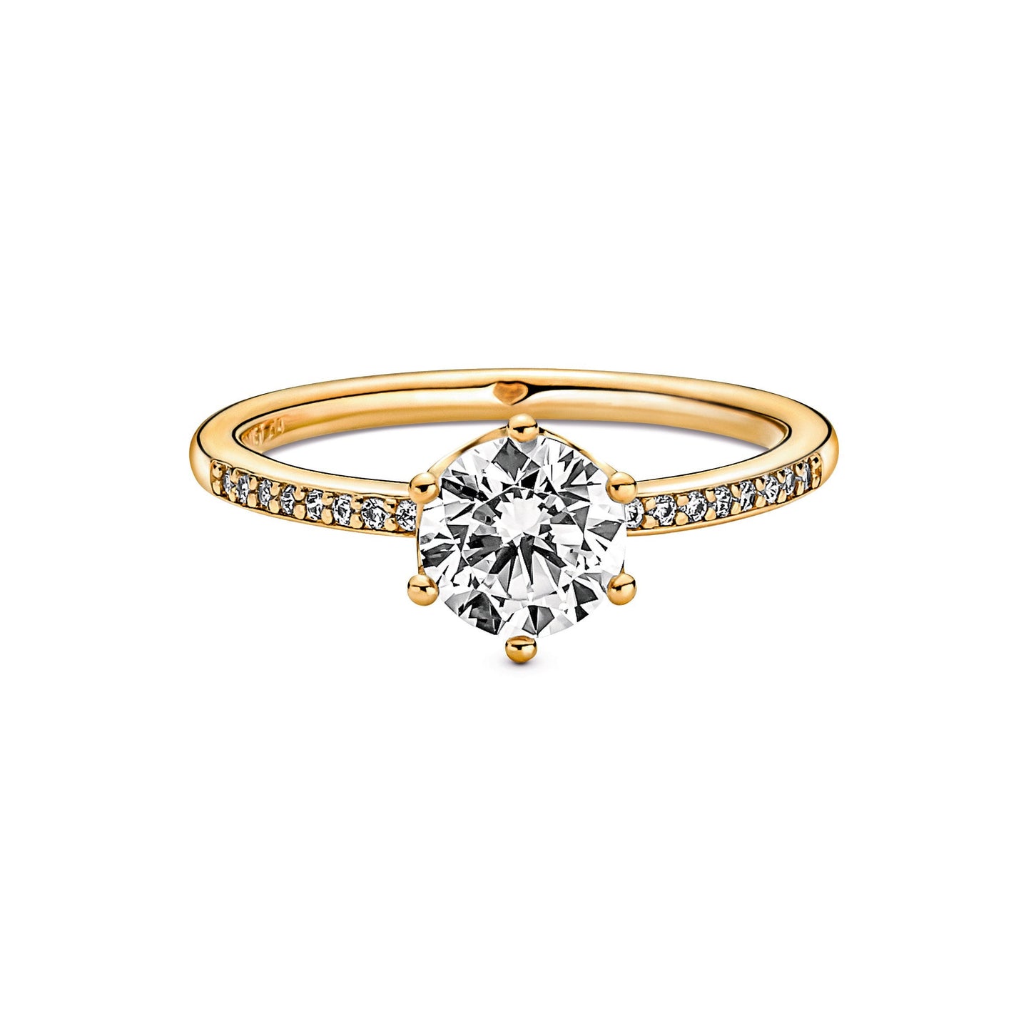 Clear Sparkling Crown Solitaire Ring Popular Style Premium Collection
