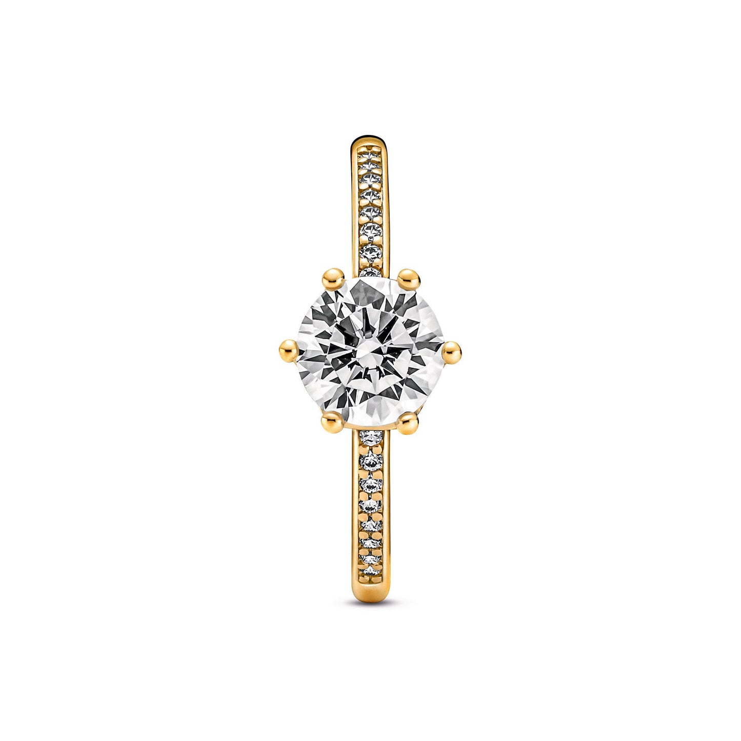 Clear Sparkling Crown Solitaire Ring Popular Style Premium Collection