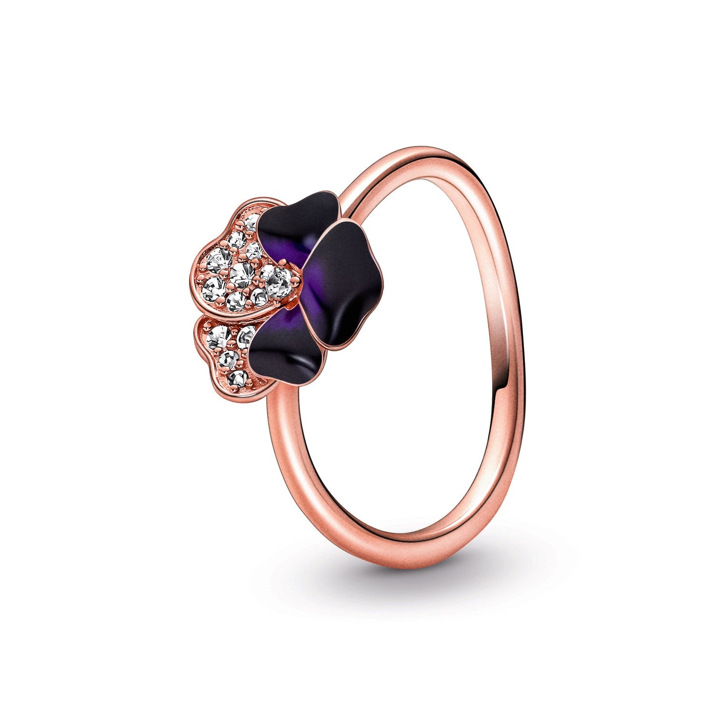 Deep Purple Pansy Flower Ring Popular Style Premium Collection