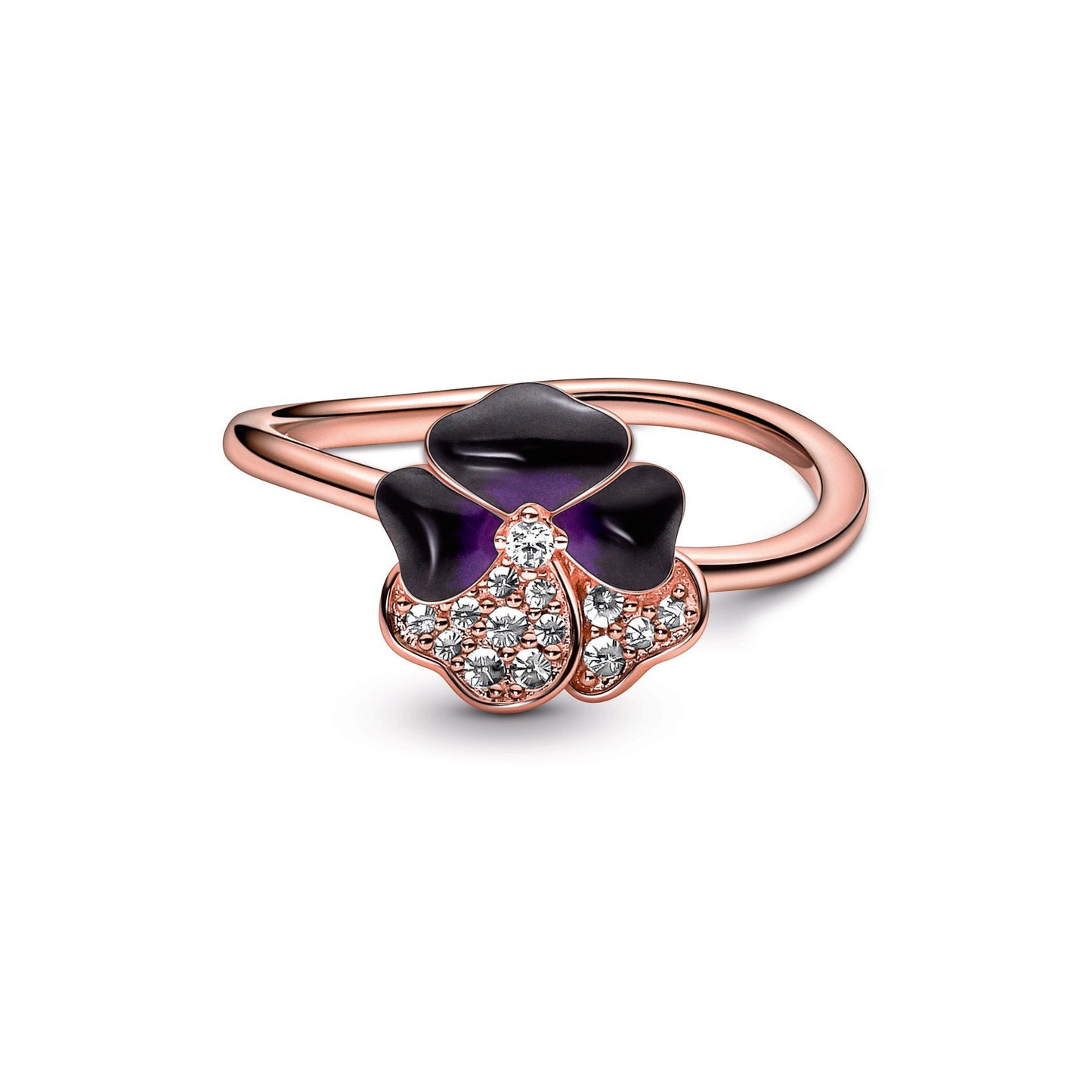 Deep Purple Pansy Flower Ring Popular Style Premium Collection