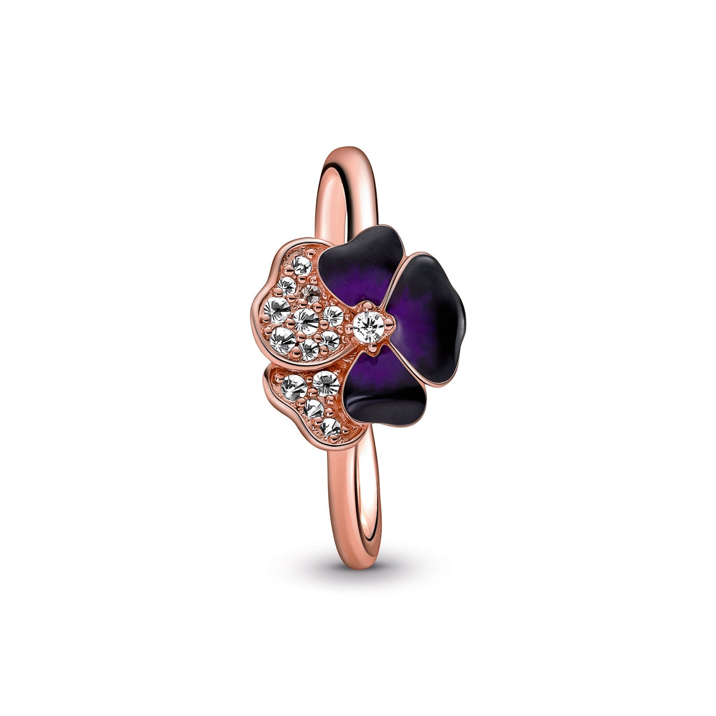 Deep Purple Pansy Flower Ring Popular Style Premium Collection