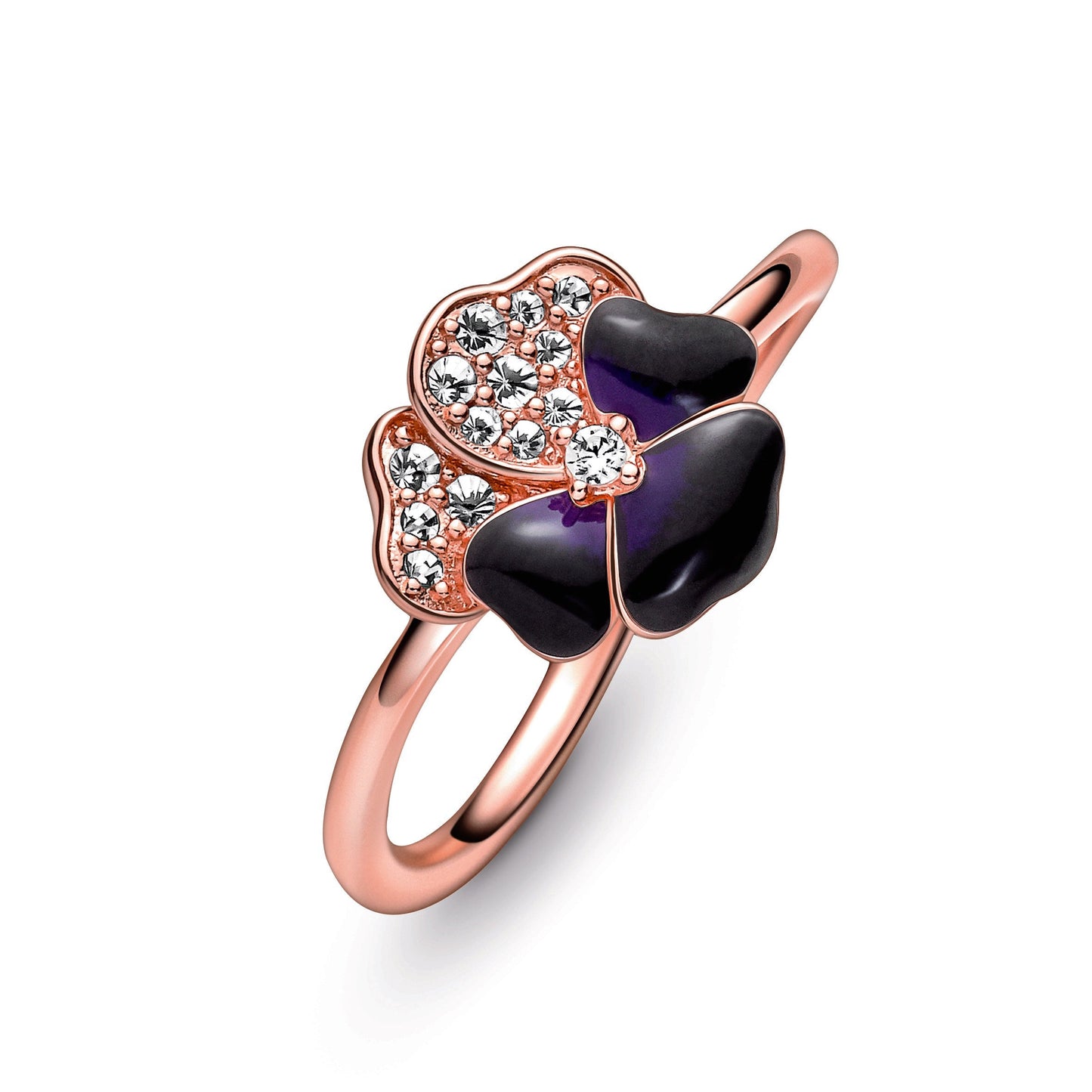 Deep Purple Pansy Flower Ring Popular Style Premium Collection