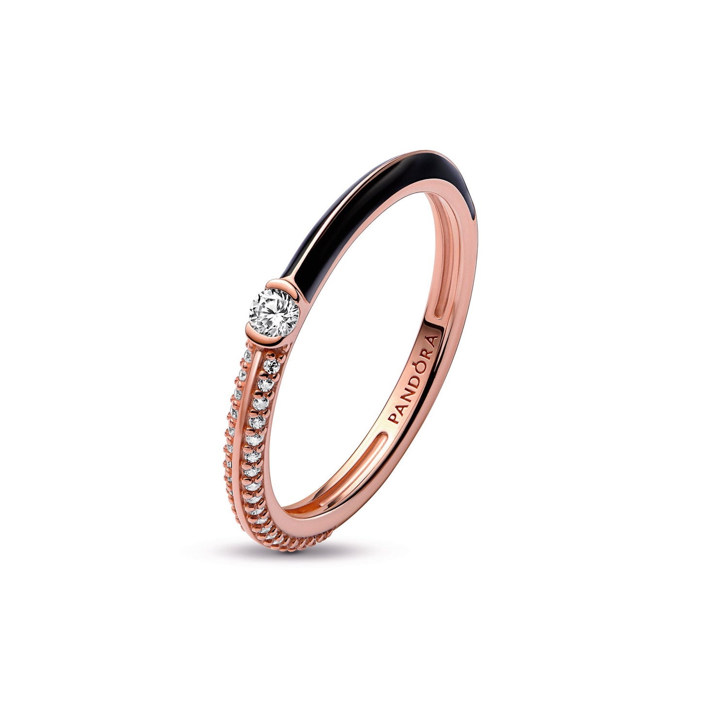 Pandora ME Pavé & Black Dual Ring Popular Style Premium Collection