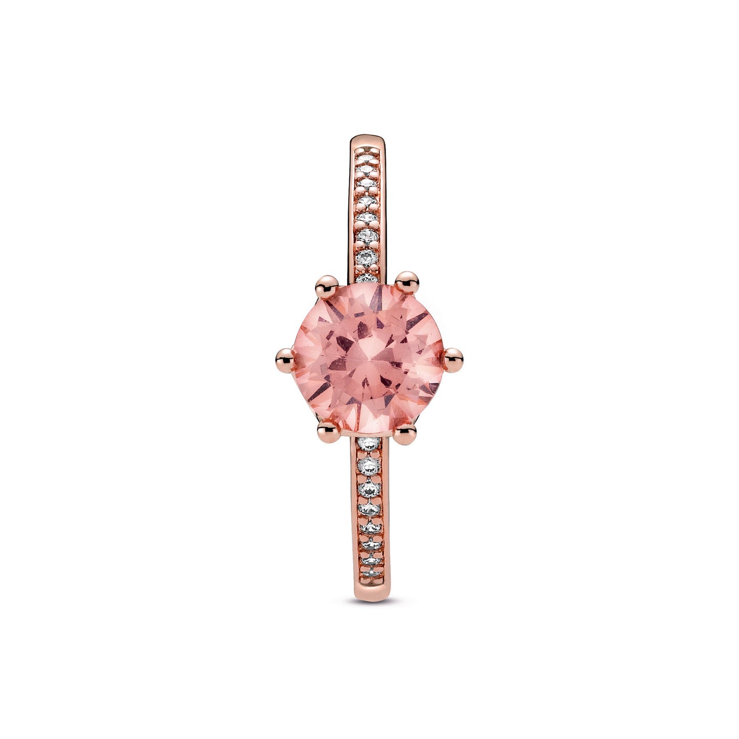 Pink Sparkling Crown Solitaire Ring Popular Style Premium Collection