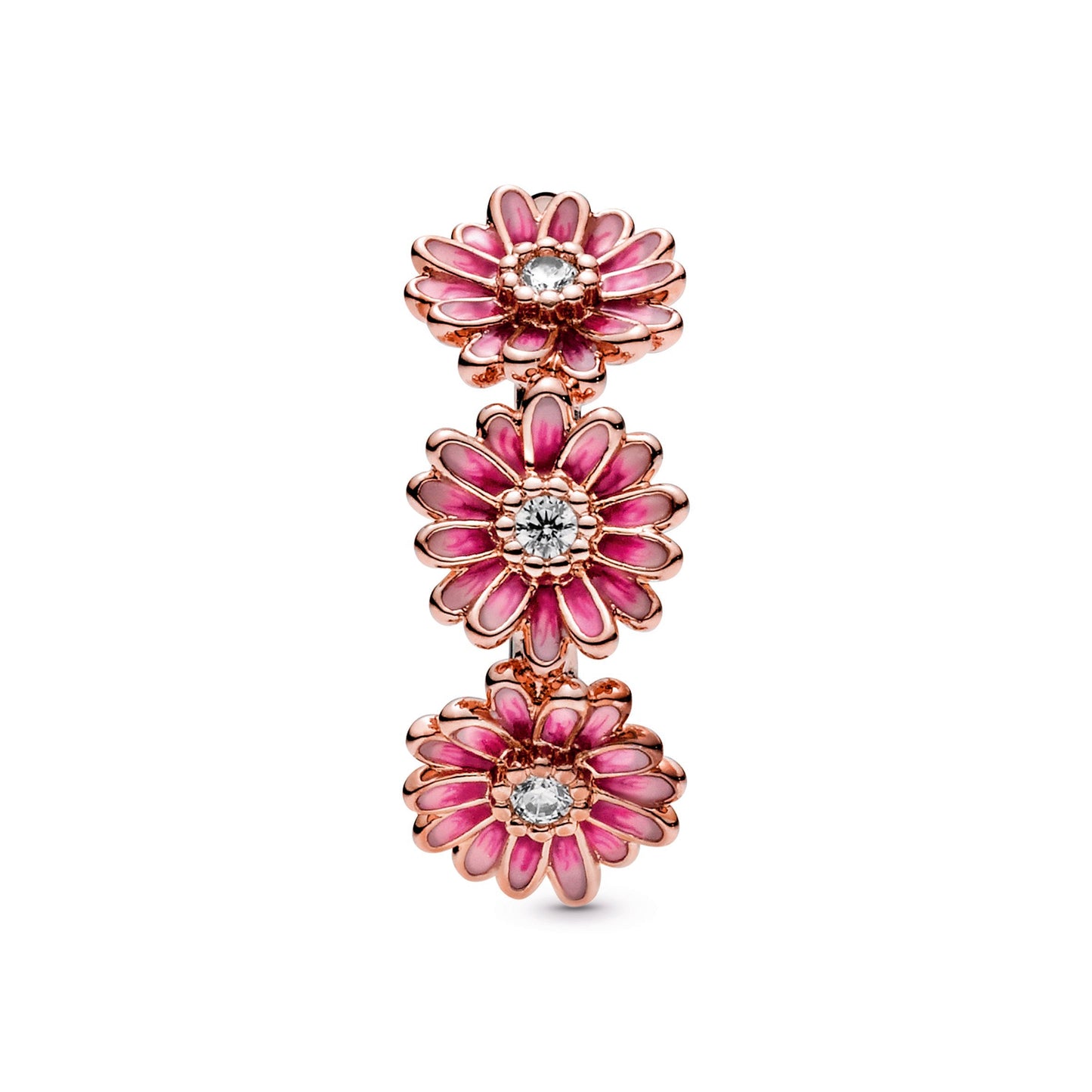 Pink Daisy Flower Trio Ring Popular Style Premium Collection
