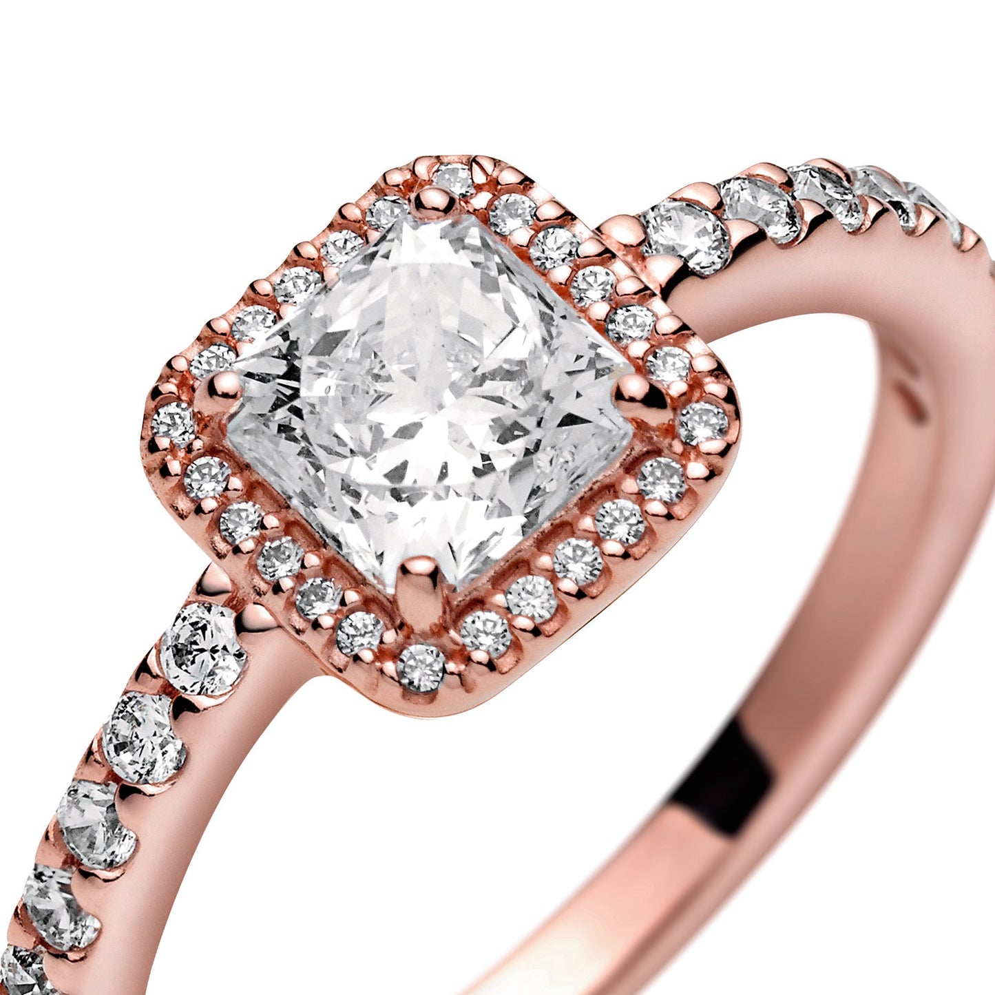 Square Sparkle Halo Ring Popular Style Premium Collection