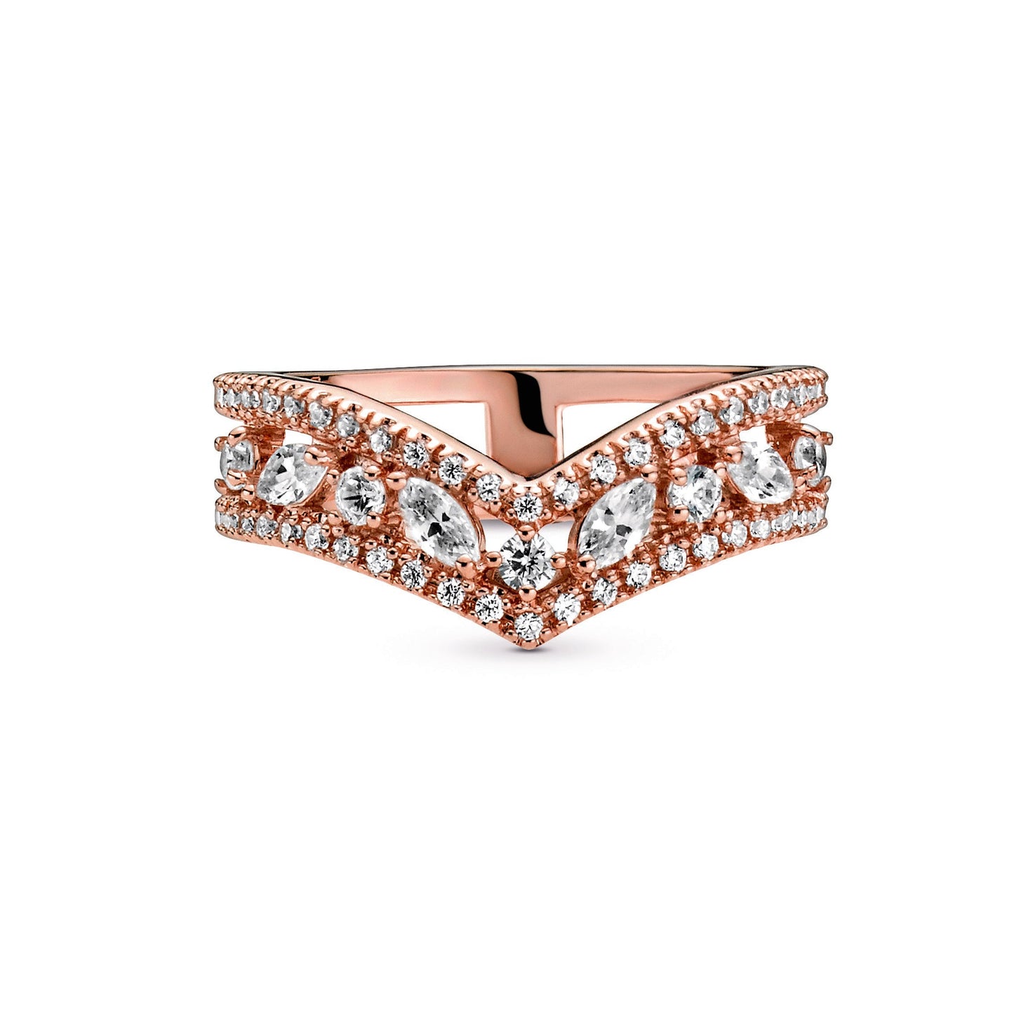 Sparkling Marquise Double Wishbone Ring Popular Style Premium Collection
