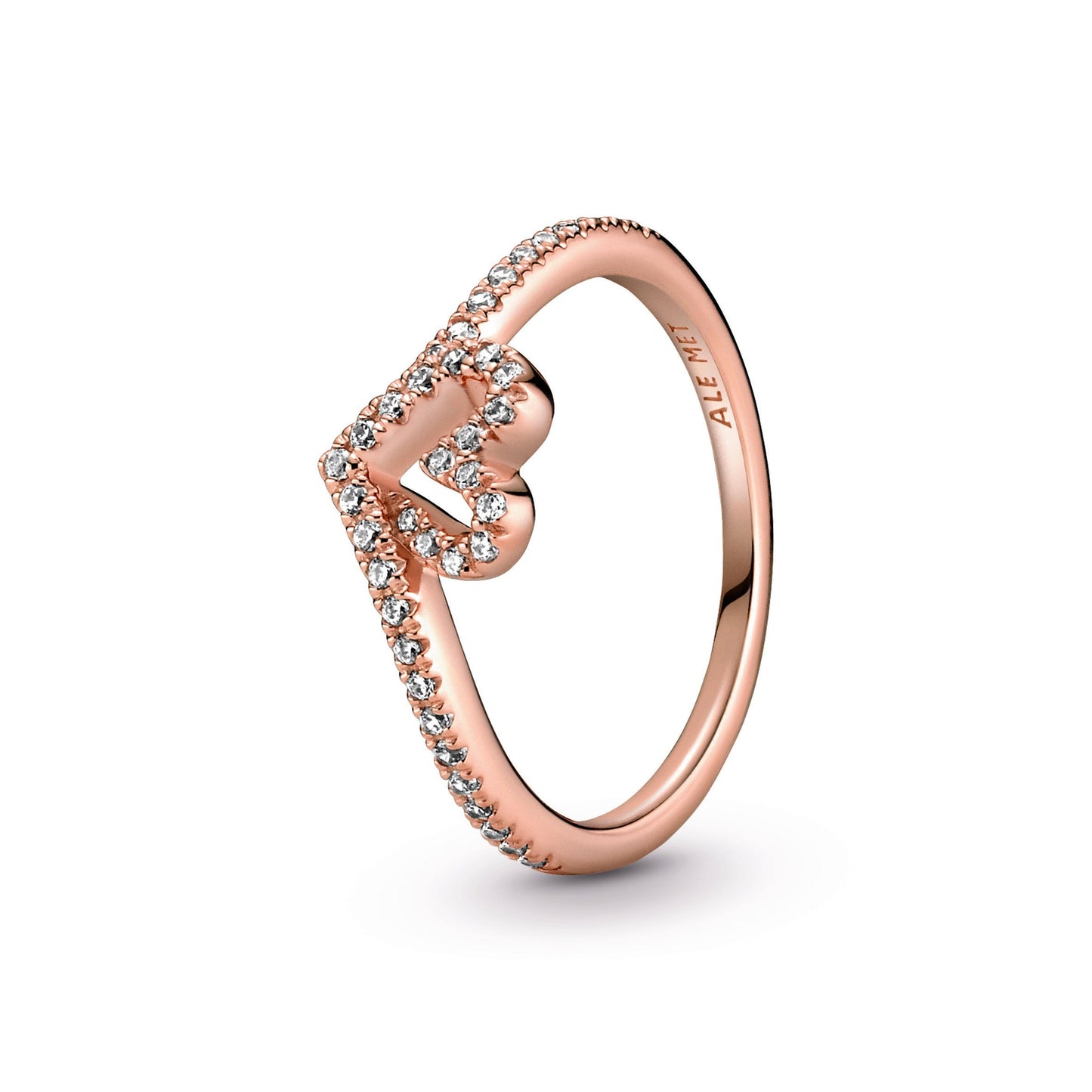 Sparkling Wishbone Heart Ring Popular Style Premium Collection