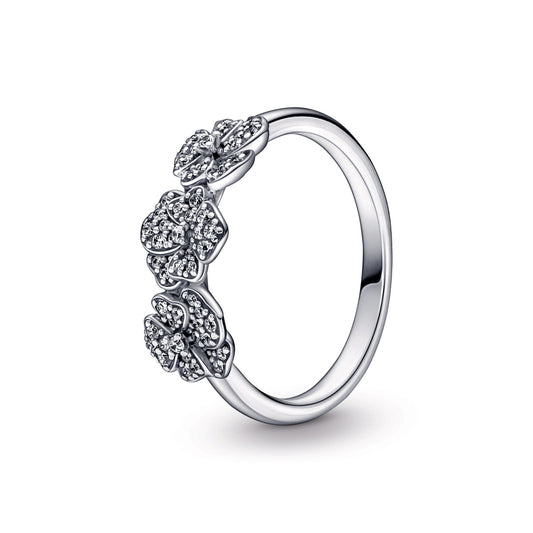 Triple Pansy Flower Ring Popular Style Premium Collection
