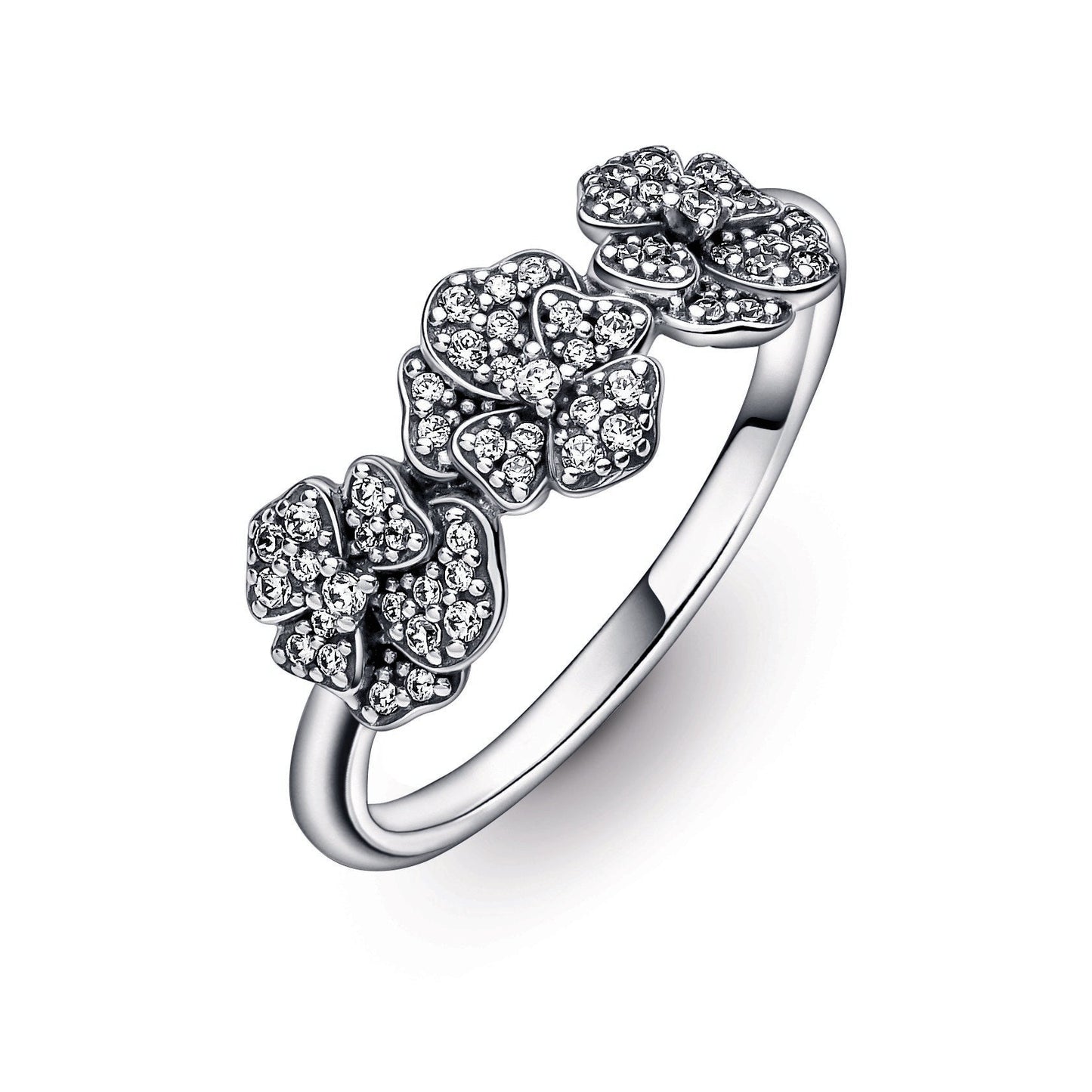 Triple Pansy Flower Ring Popular Style Premium Collection