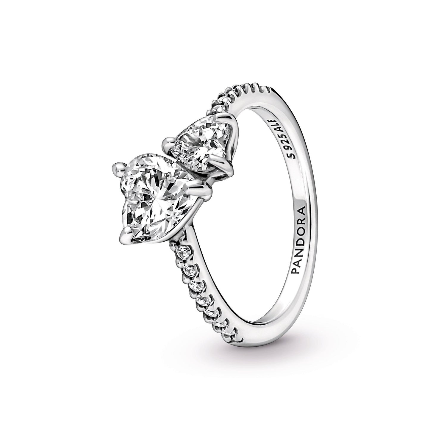Double Heart Sparkling Ring Popular Style Premium Collection