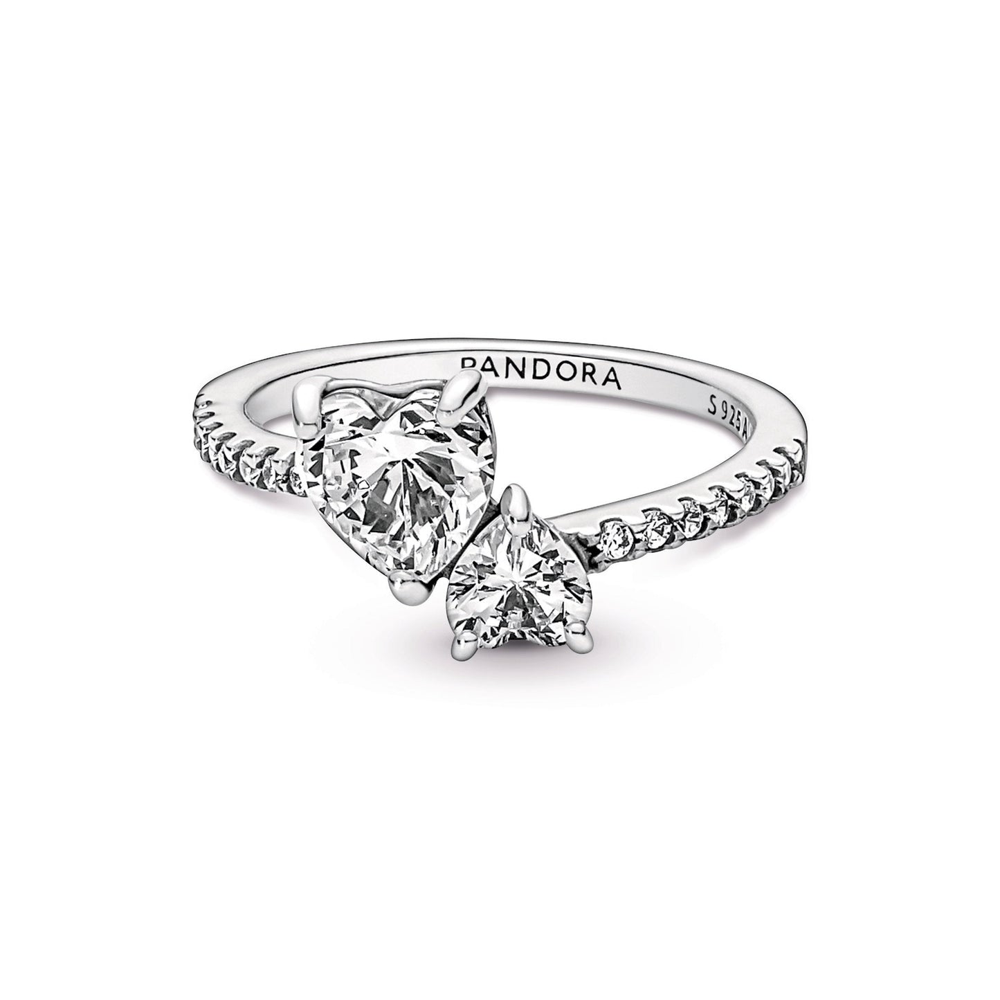 Double Heart Sparkling Ring Popular Style Premium Collection