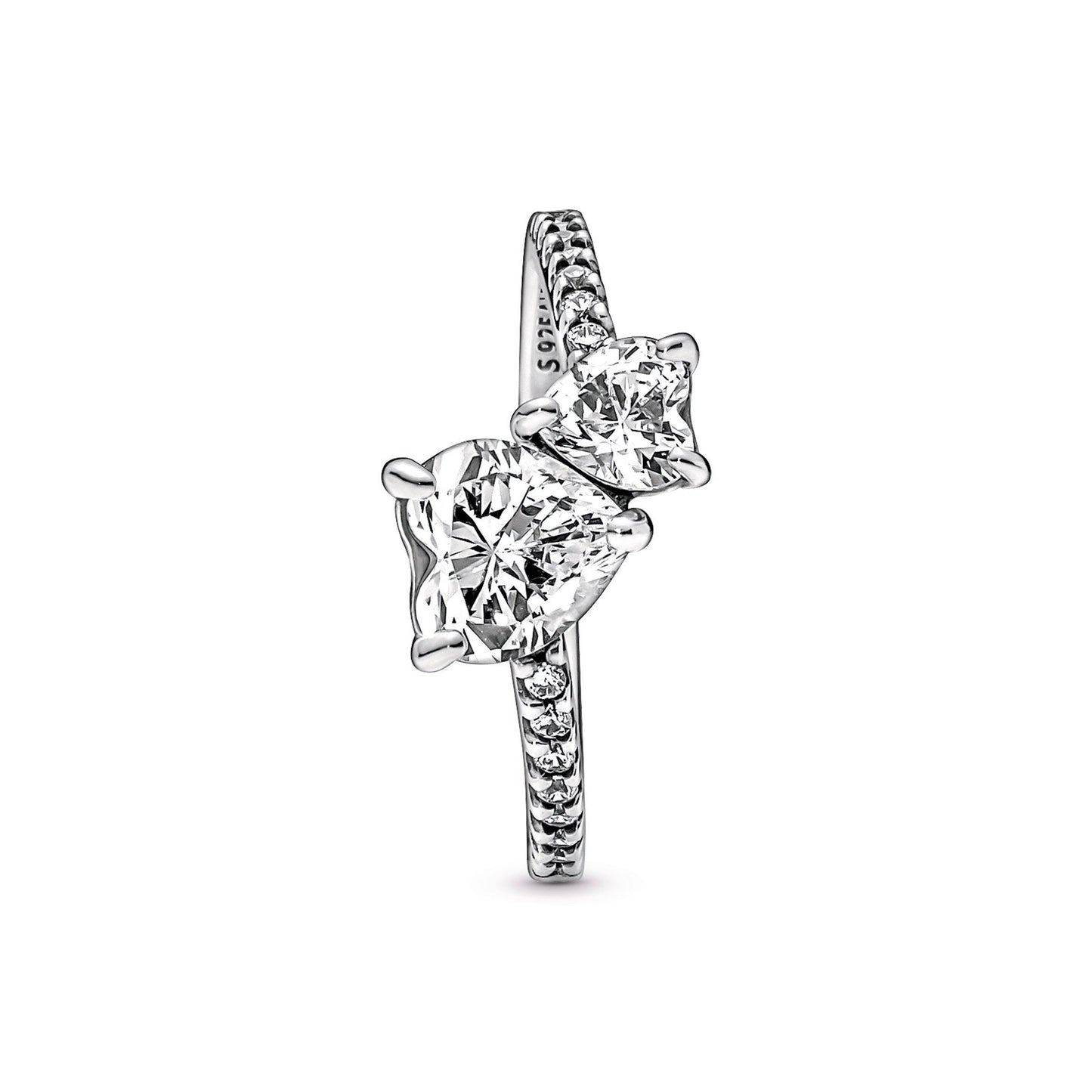 Double Heart Sparkling Ring Popular Style Premium Collection