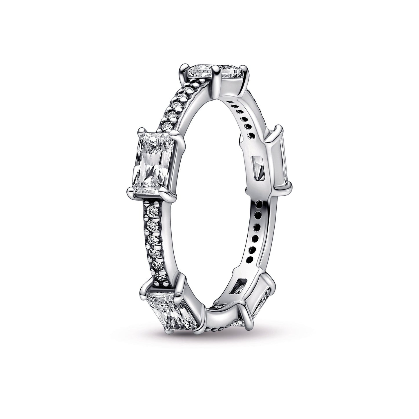 Rectangular Bars Sparkling Pavé Ring Popular Style Premium Collection