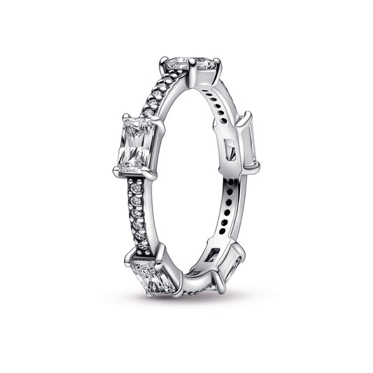 Rectangular Bars Sparkling Pavé Ring Popular Style Premium Collection