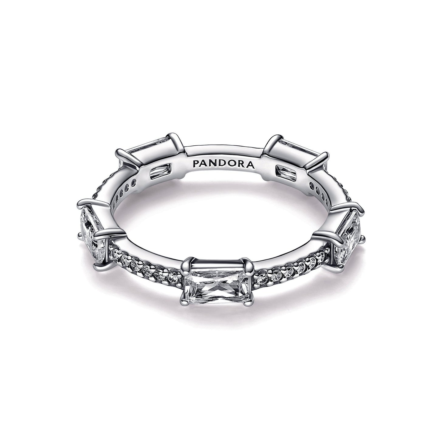 Rectangular Bars Sparkling Pavé Ring Popular Style Premium Collection