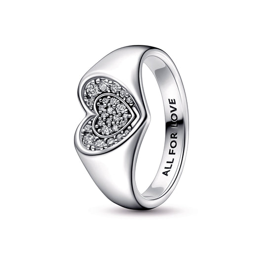 Radiant Heart Pavé Signet Ring Popular Style Premium Collection