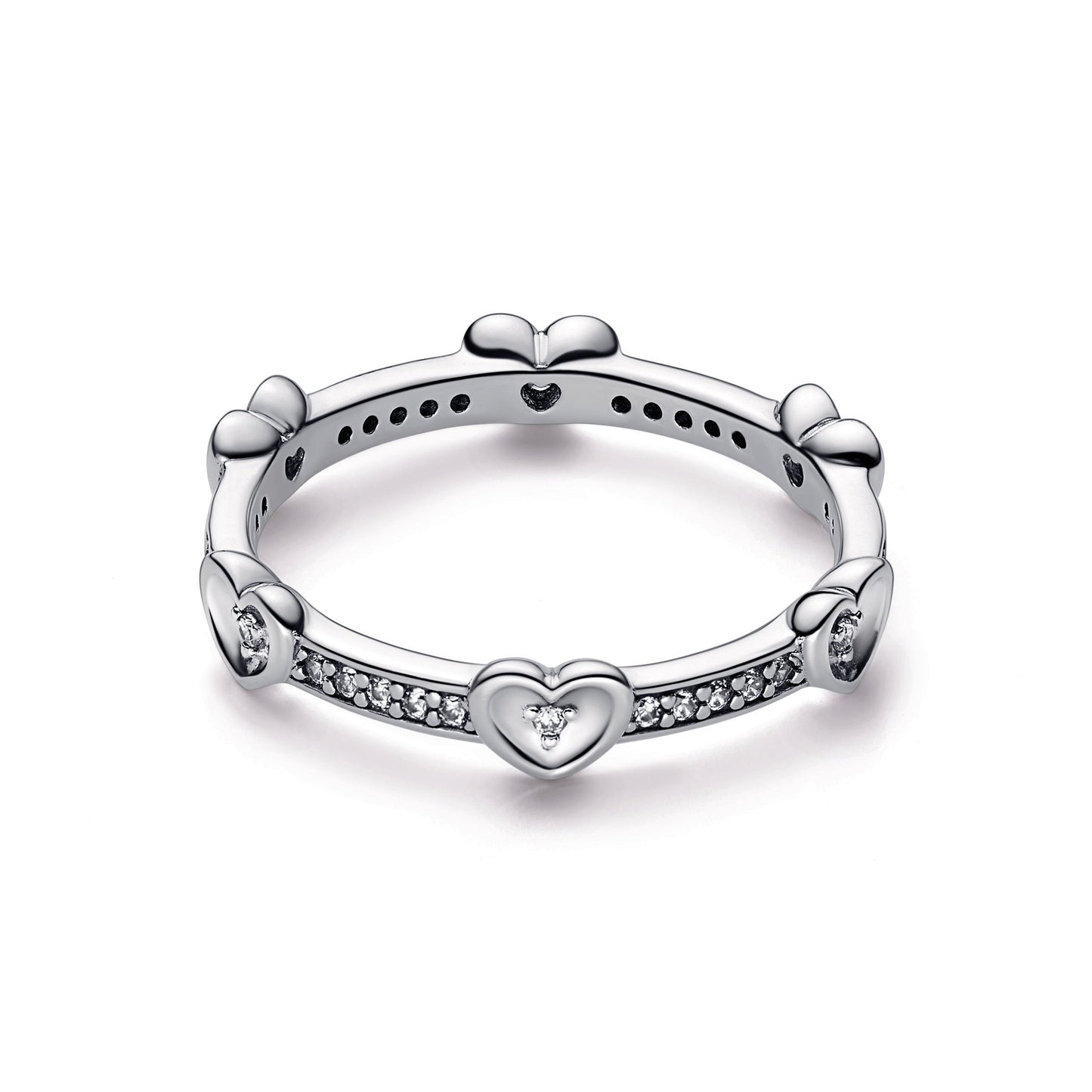 Radiant Sparkling Hearts Ring Popular Style Premium Collection