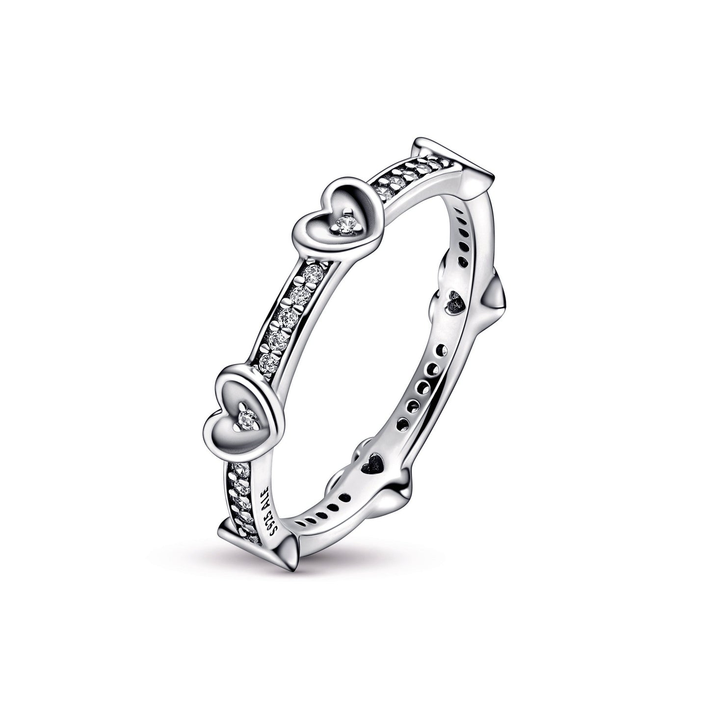 Radiant Sparkling Hearts Ring Popular Style Premium Collection