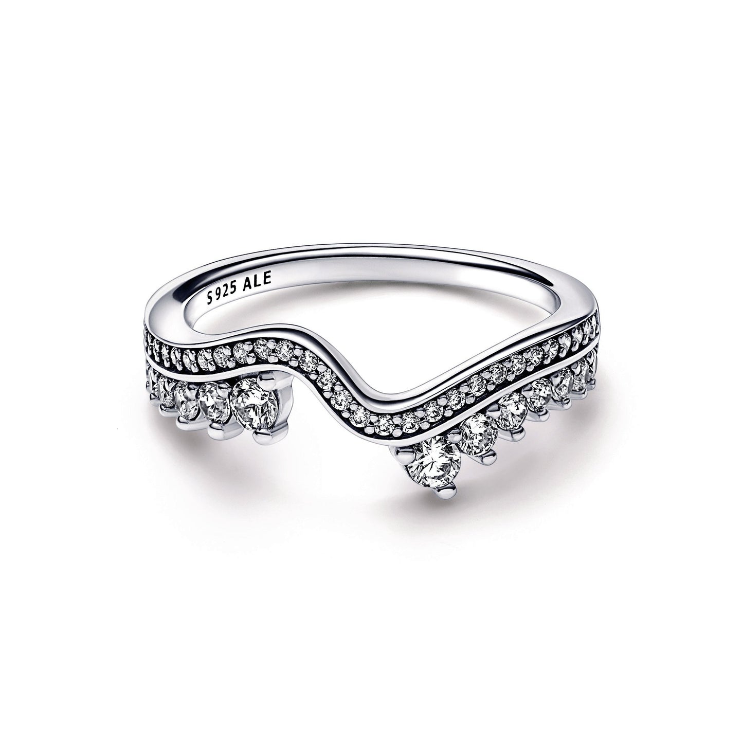 Sparkling Asymmetric Wave Ring Popular Style Premium Collection