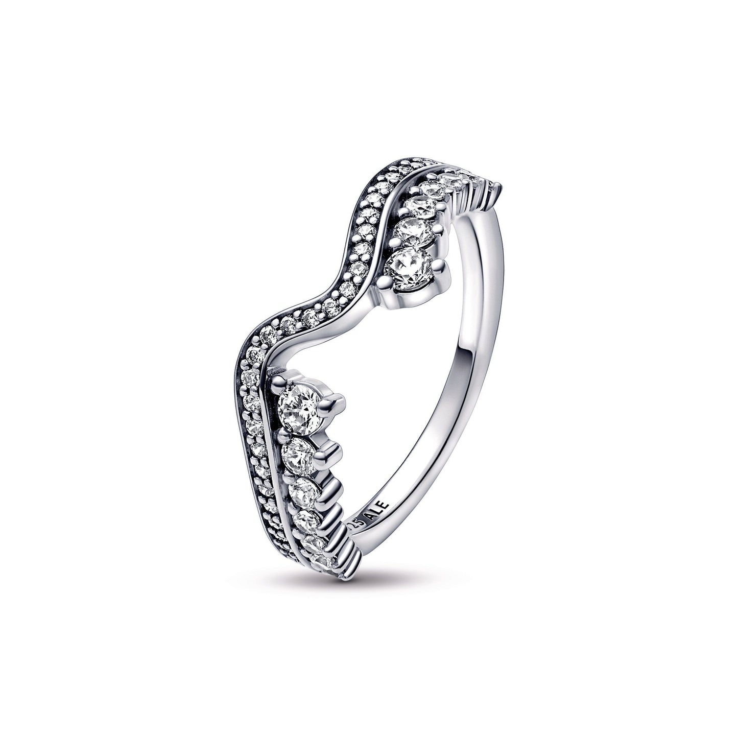 Sparkling Asymmetric Wave Ring Popular Style Premium Collection