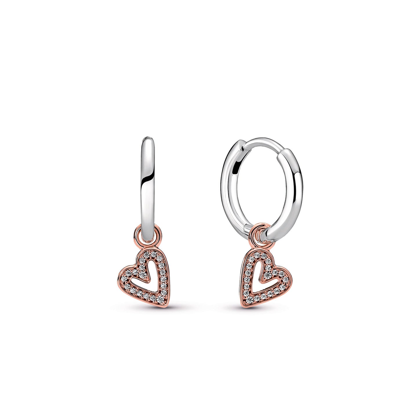 Sparkling Freehand Heart Hoop Earrings Popular Style Premium Collection