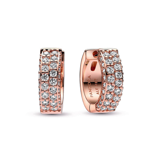 Pandora Timeless Pavé Double-row Hoop Earrings Popular Style Premium Collection