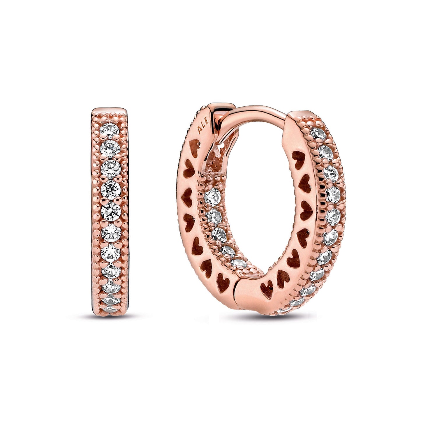 Pavé Heart Hoop Earrings Popular Style Premium Collection