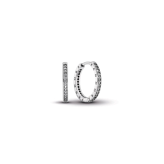 PANDORA Pavé Hoop Earrings Popular Style Premium Collection