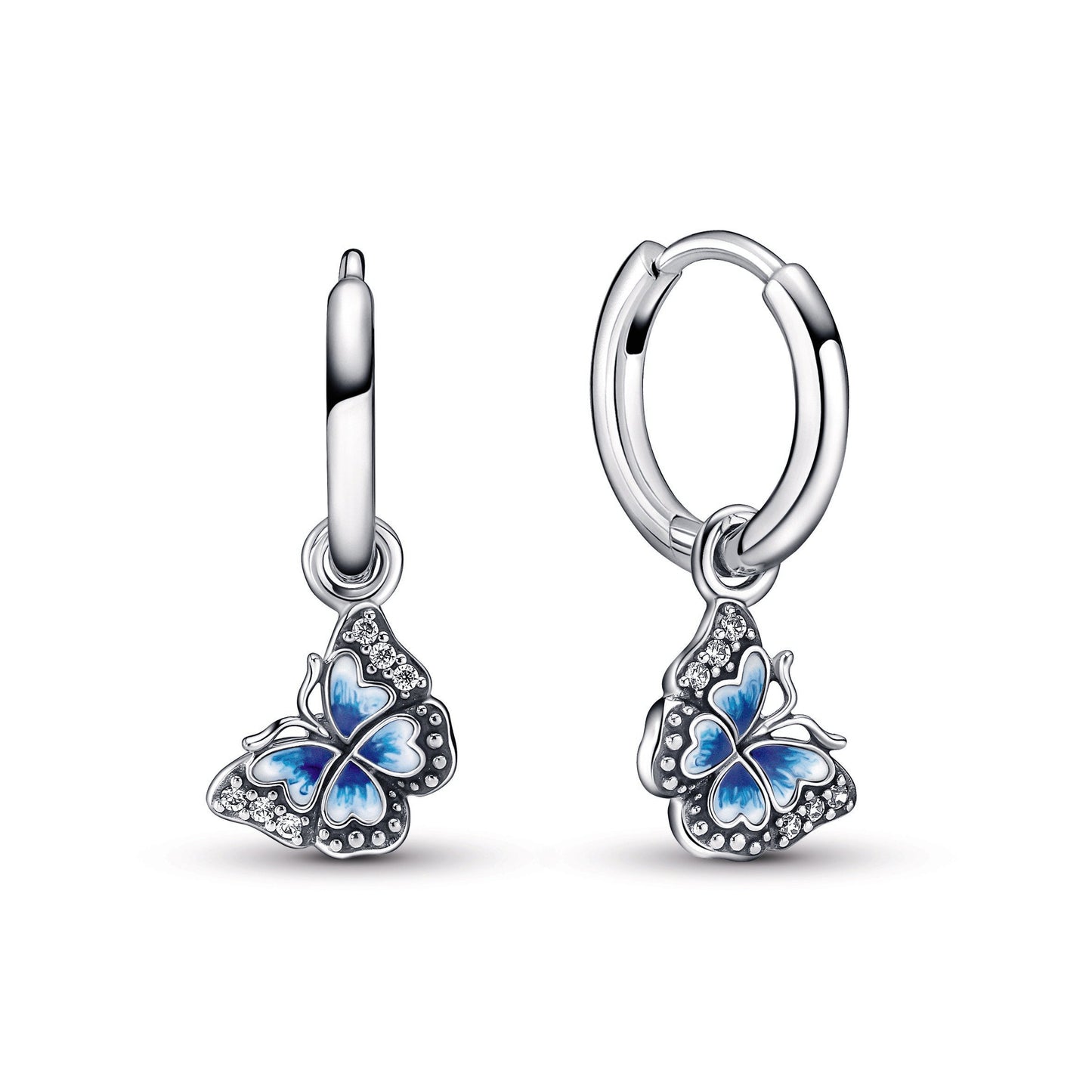 Blue Butterfly Hoop Earrings Popular Style Premium Collection