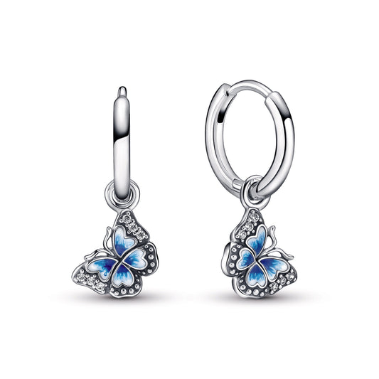 Blue Butterfly Hoop Earrings Popular Style Premium Collection