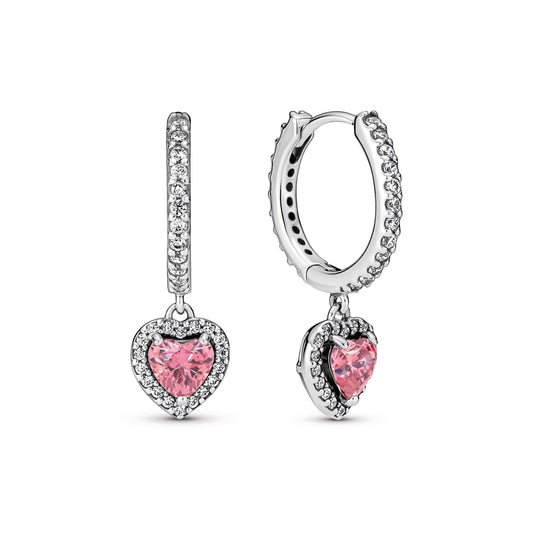 Sparkling Halo Heart Hoop Earrings Popular Style Premium Collection