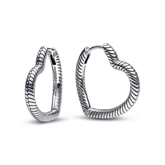 Pandora Moments Heart Charm Hoop Earrings Premium Fashion Jewelry Gift Collection