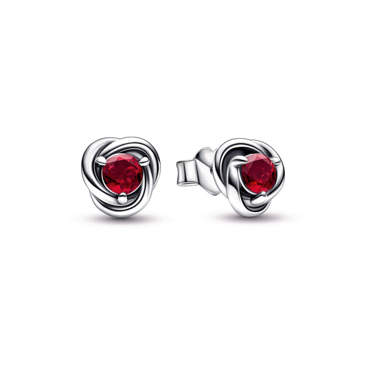 True Red Eternity Circle Stud Earrings Popular Style Premium Collection