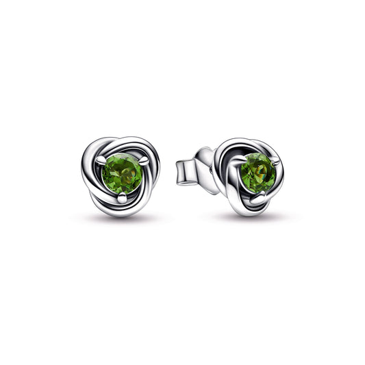 Spring Green Eternity Circle Stud Earrings Popular Style Premium Collection