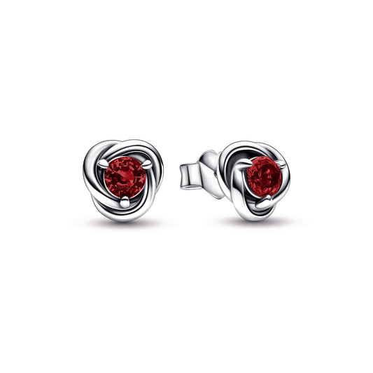 Red Eternity Circle Stud Earrings Popular Style Premium Collection