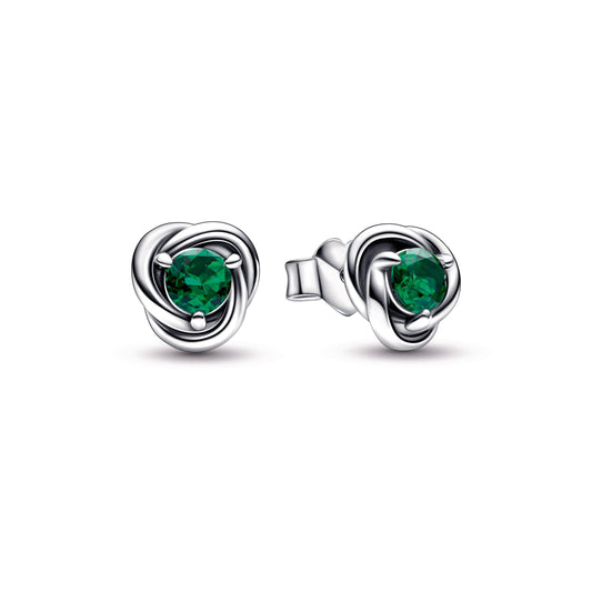 Green Eternity Circle Stud Earrings Popular Style Premium Collection