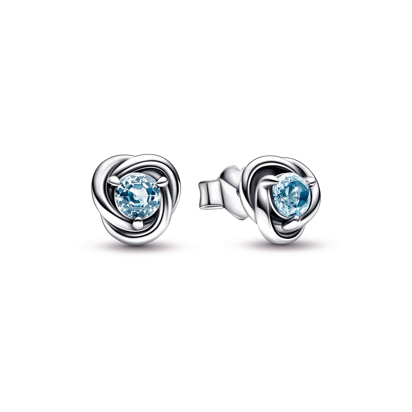 Sea Aqua Blue Eternity Circle Stud Earrings Popular Style Premium Collection