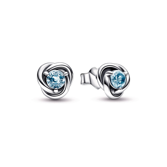 Sea Aqua Blue Eternity Circle Stud Earrings Popular Style Premium Collection