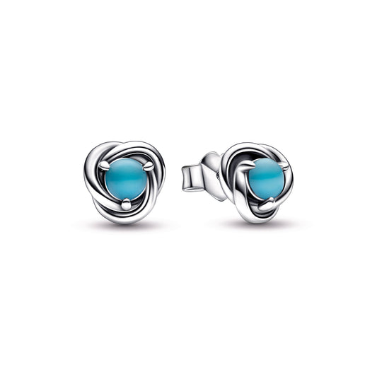Turquoise Blue Eternity Circle Stud Earrings Popular Style Premium Collection