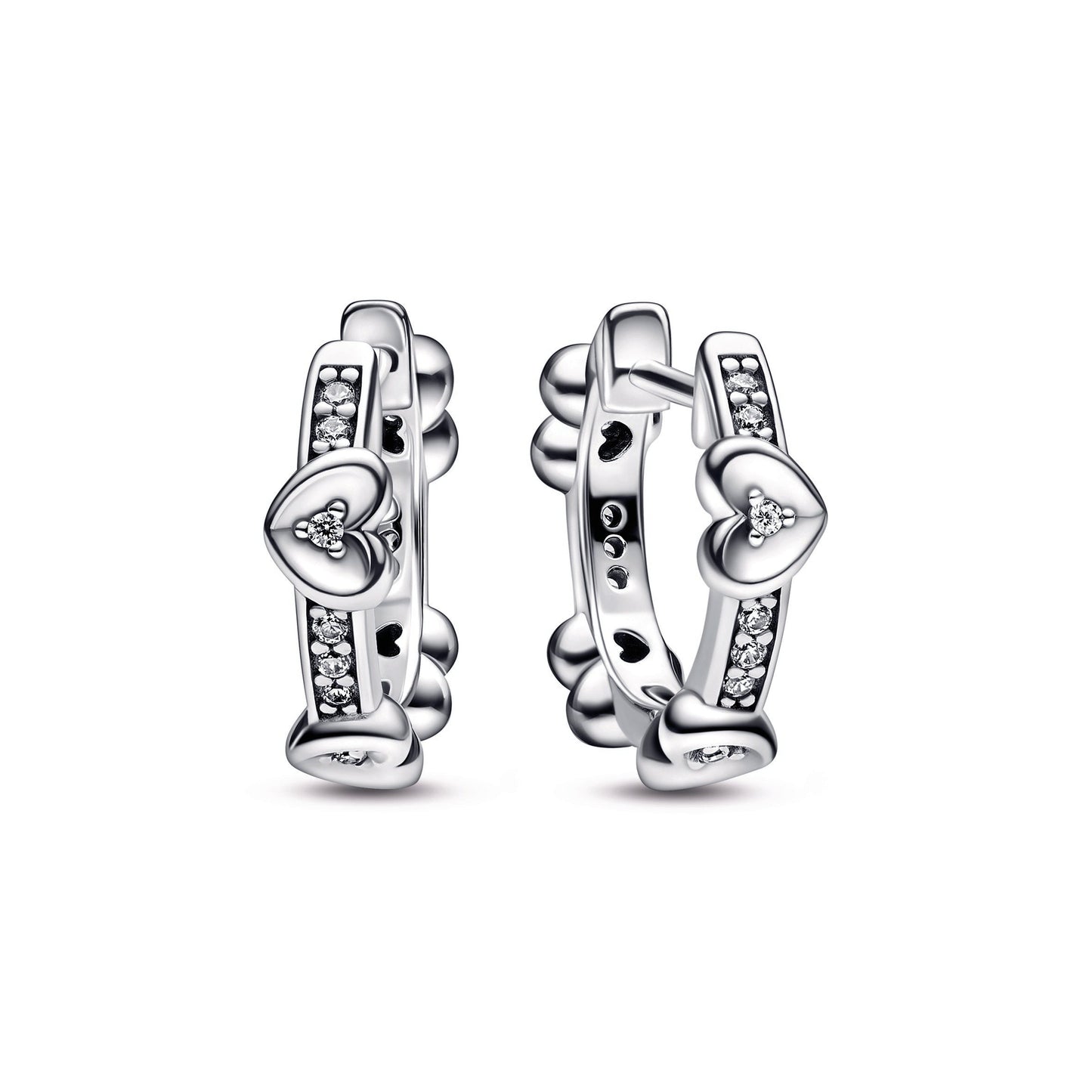 Radiant Sparkling Hearts Hoop Earrings Popular Style Premium Collection