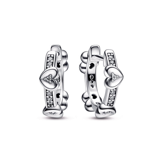 Radiant Sparkling Hearts Hoop Earrings Popular Style Premium Collection
