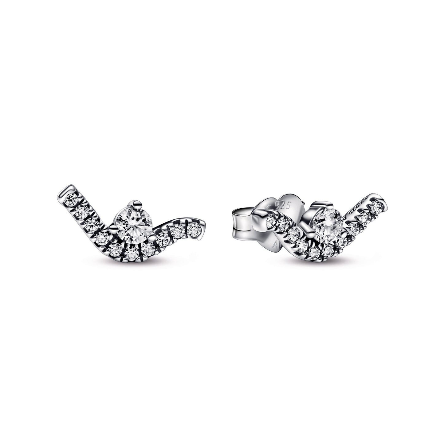 Sparkling Wave Stud Earrings Popular Style Premium Collection