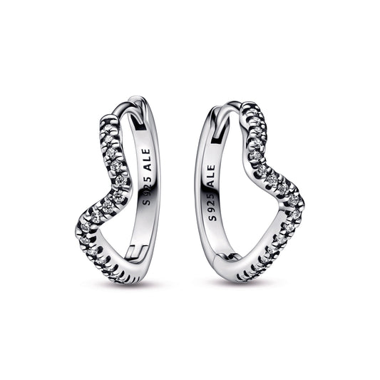 Sparkling Wave Hoop Earrings Popular Style Premium Collection