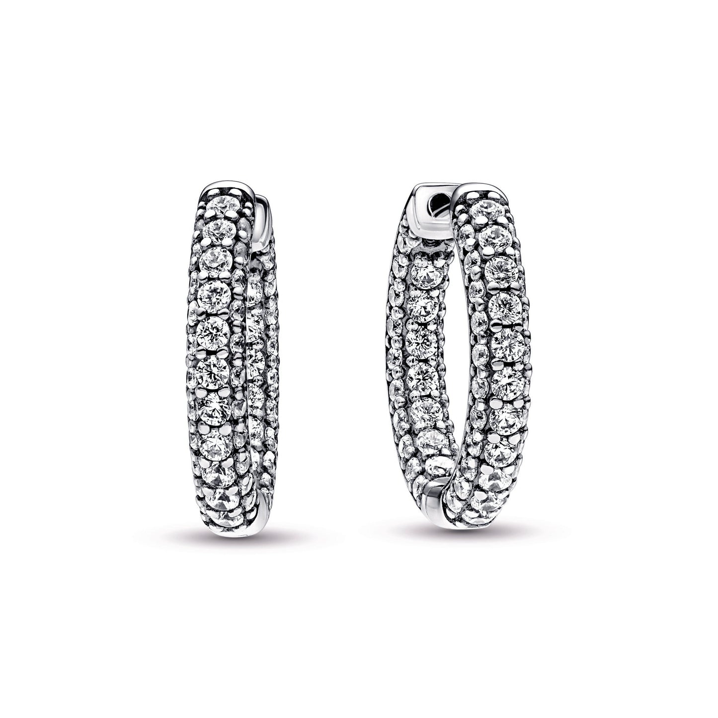 Pandora Timeless Pavé Single-row Hoop Earrings Popular Style Premium Collection