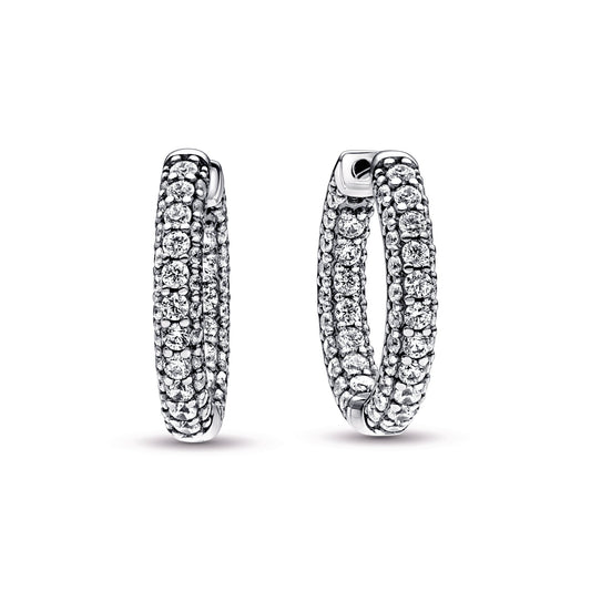 Pandora Timeless Pavé Single-row Hoop Earrings Popular Style Premium Collection