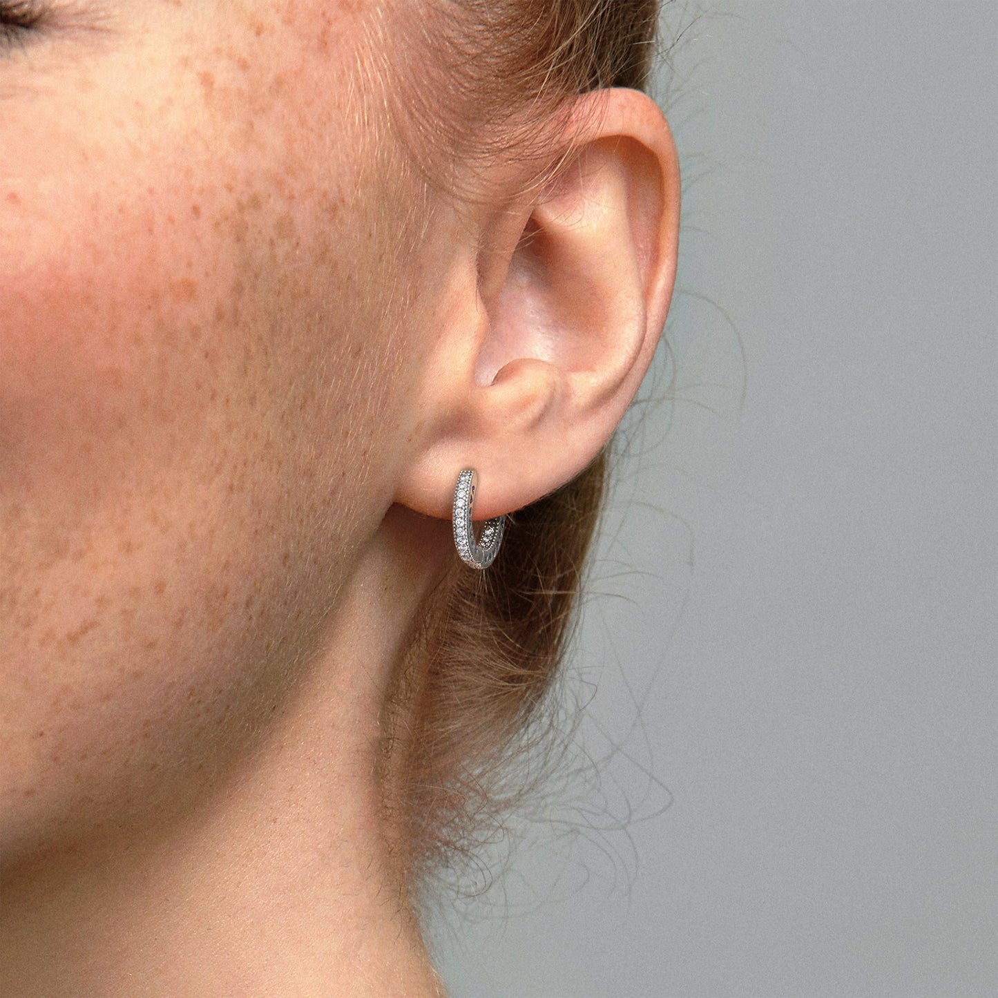 Pavé Heart Hoop Earrings Popular Style Premium Collection